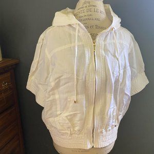 Ashley Stewart linen blend white cropped jacket sz 18/20W